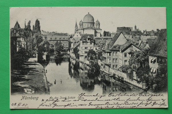 AK Nürnberg / 1905 / Synagoge / Insel Schütt / Judaika / Architektur